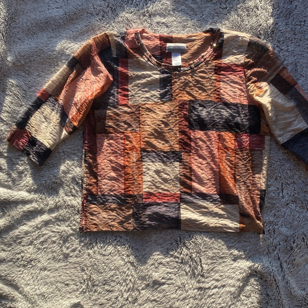 Alfred Dunner Earthy Tones Textured Top